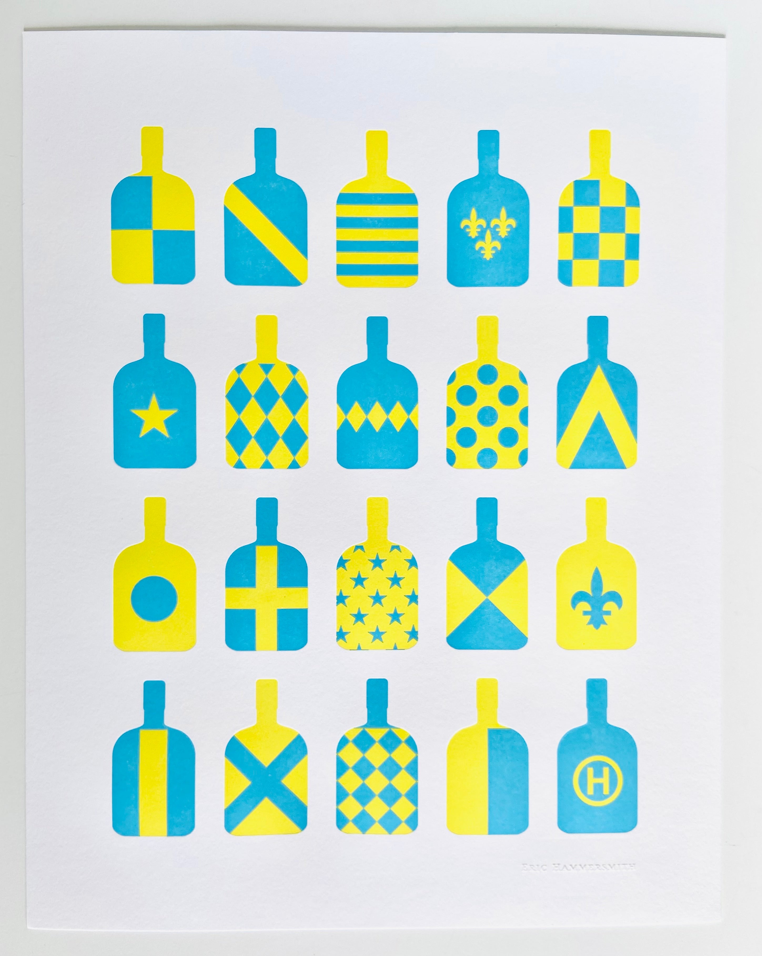 Eric Hammersmith - Bottle Silks Letterpress Print