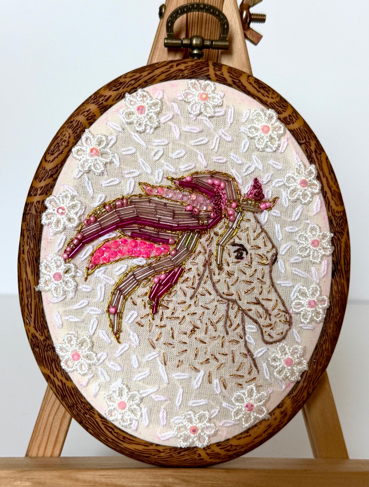 Gloria Ziegler - Original Horse Embroidery + Bead Hoops