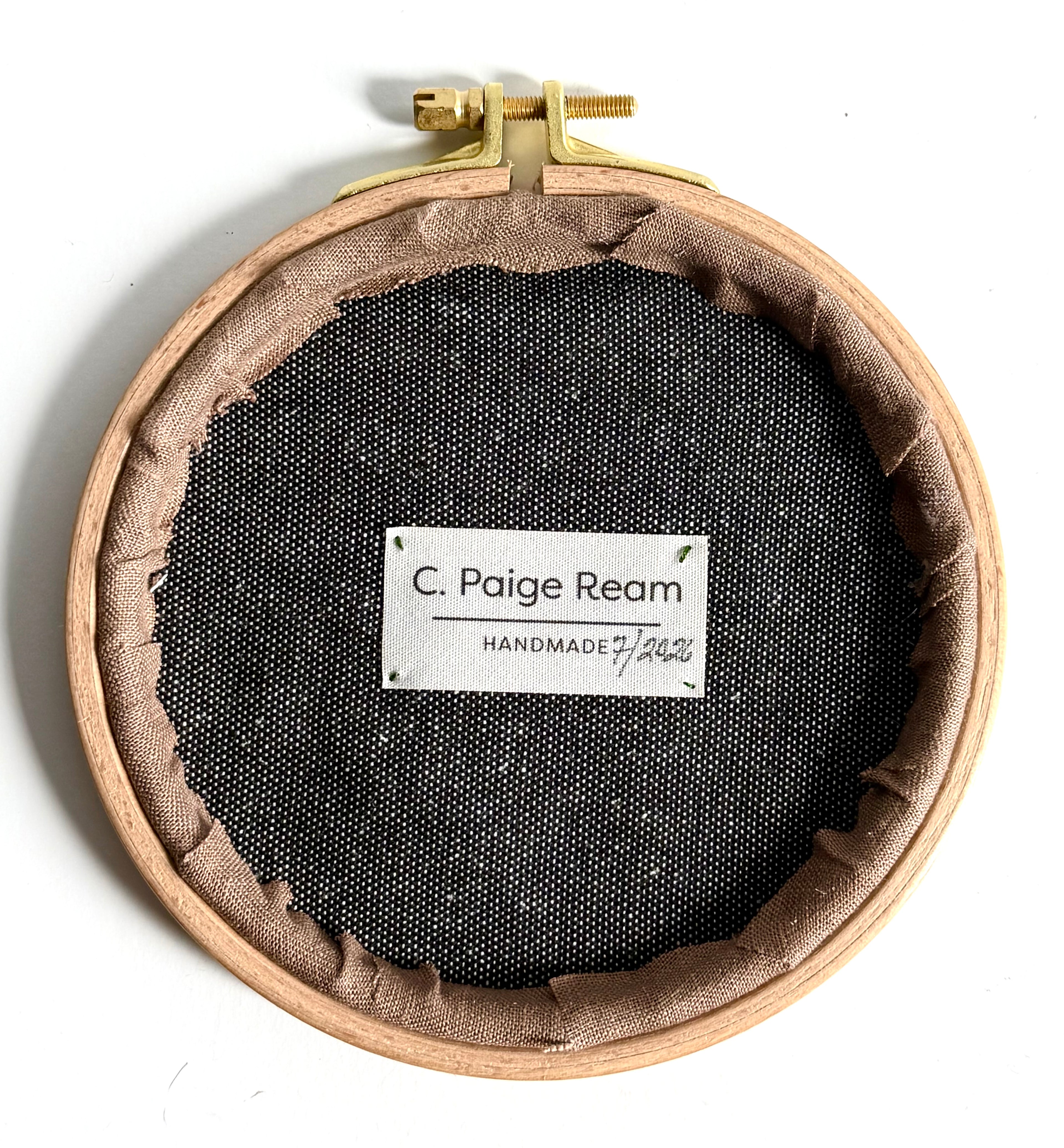 Paige Ream - Skull on Brown Linen