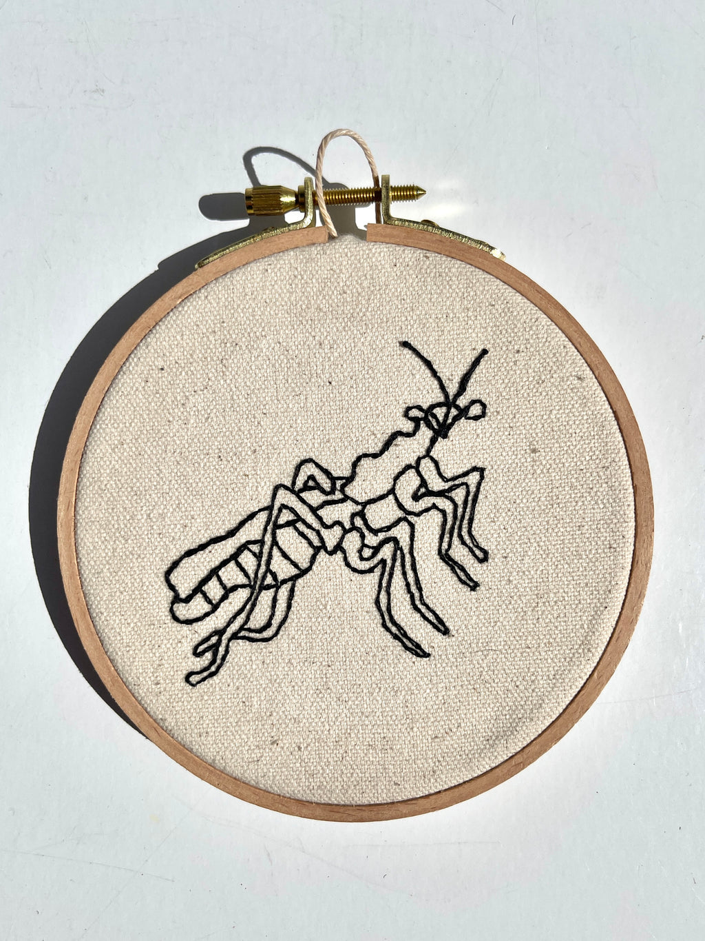 Zoe Luvisi - Grasshopper Embroidery Hoop