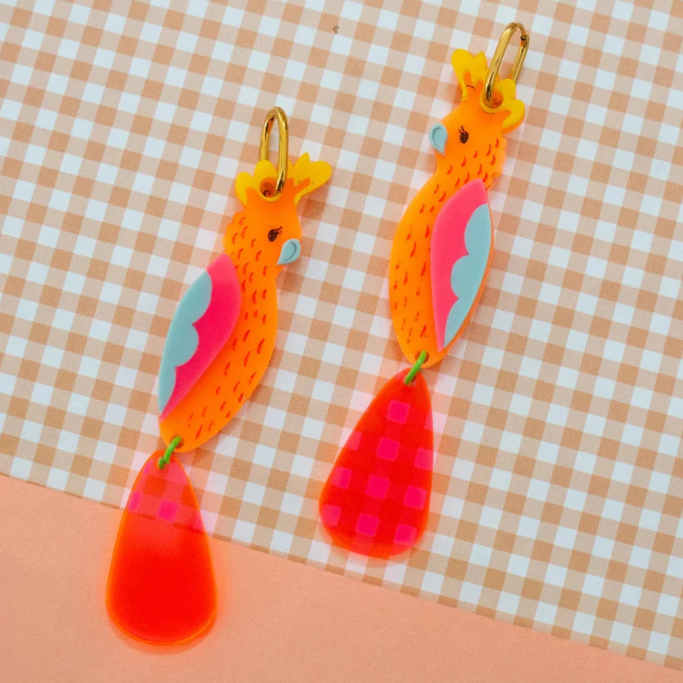 KHROMO+PHILIA - Pink Cockatoo Earrings