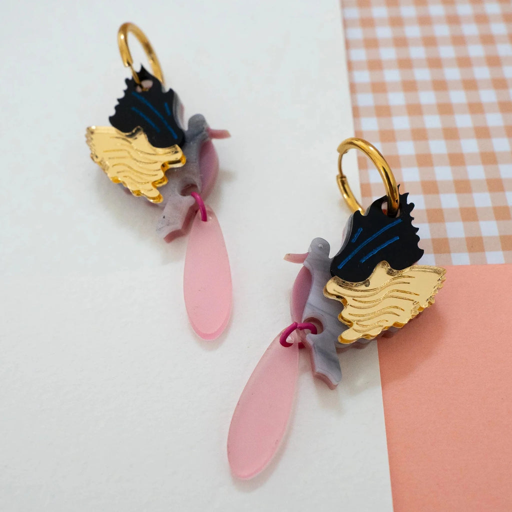 KHROMO+PHILIA - Black Winged Stilt Earrings