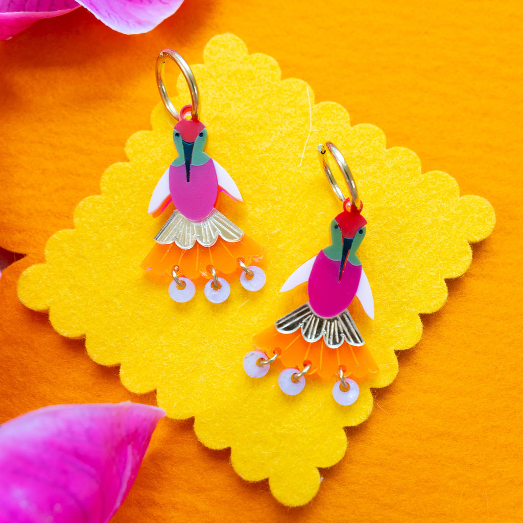 KHROMO+PHILIA - Pink Hummingbird Earrings