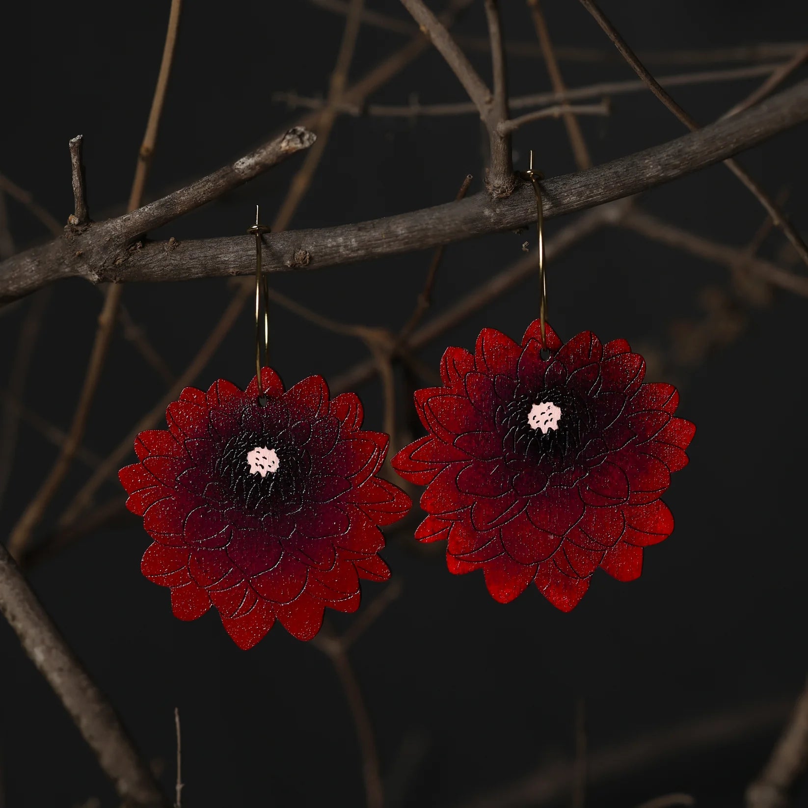 Le Chic Miami - Black Dahlia Hoop Earrings