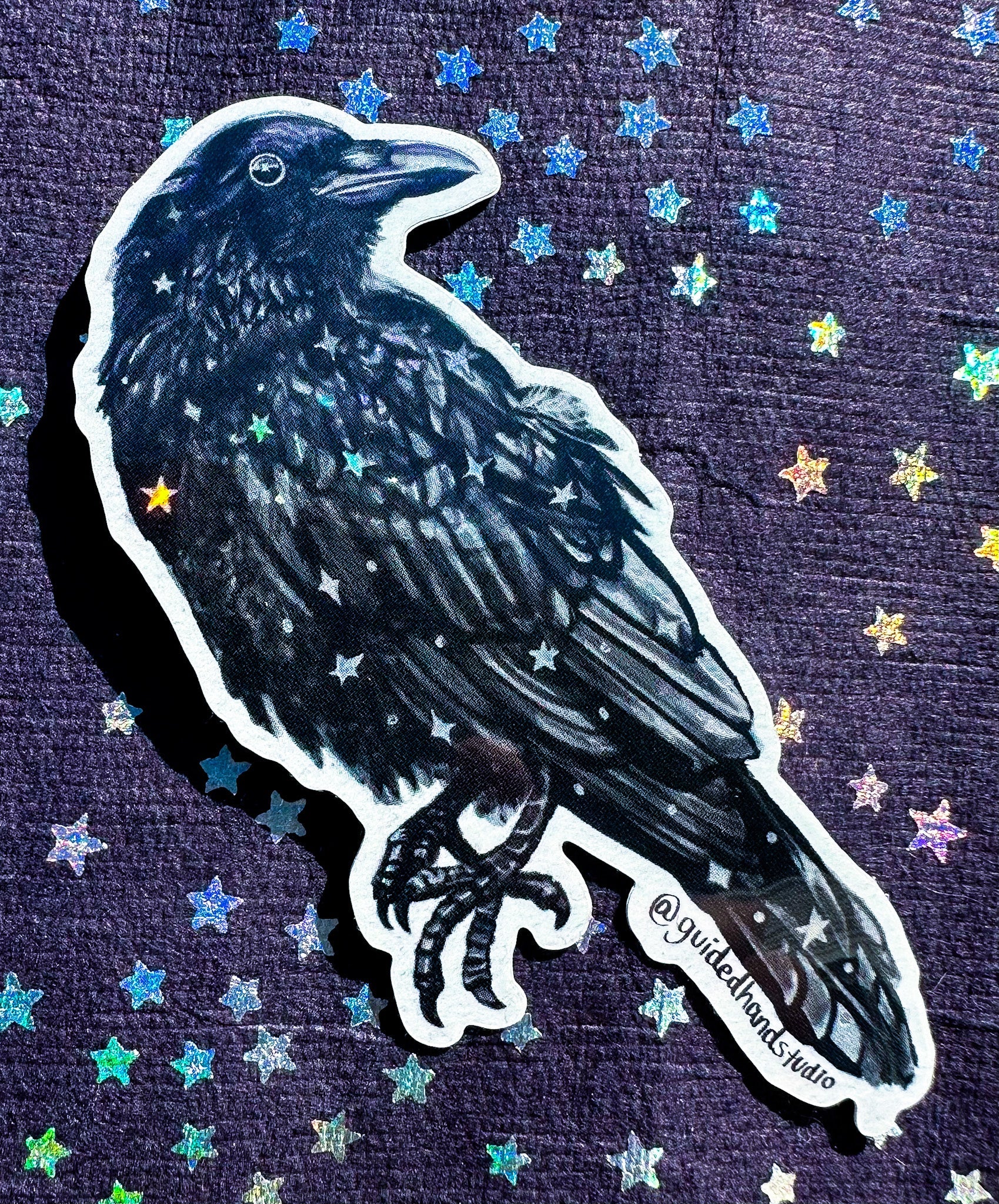Guided Hand Studio - Holographic Raven Sticker