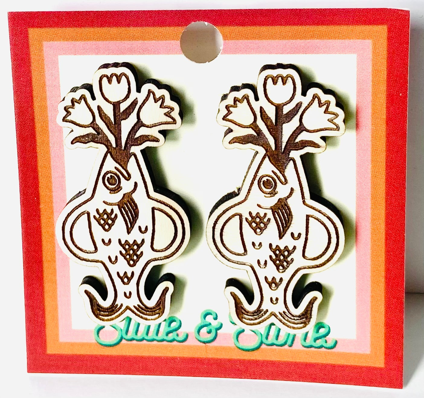 Slate & Stone Co. - Fish Vase Post Earrings