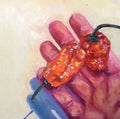 Ann Dawkins - Wrinkled Habaneros, Magenta Hand