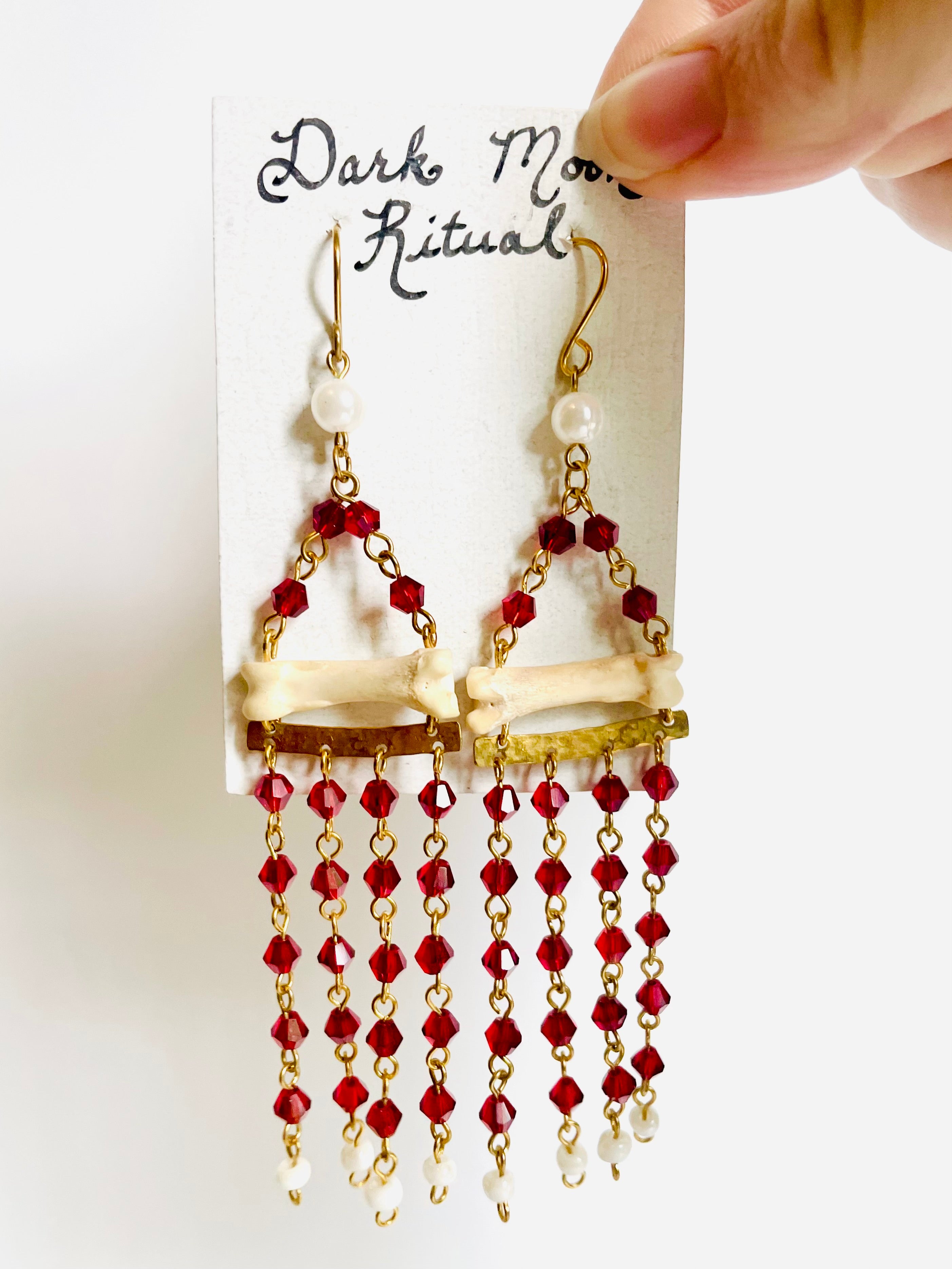 Dark Moon Ritual - Coyote Bone + Bead Earrings