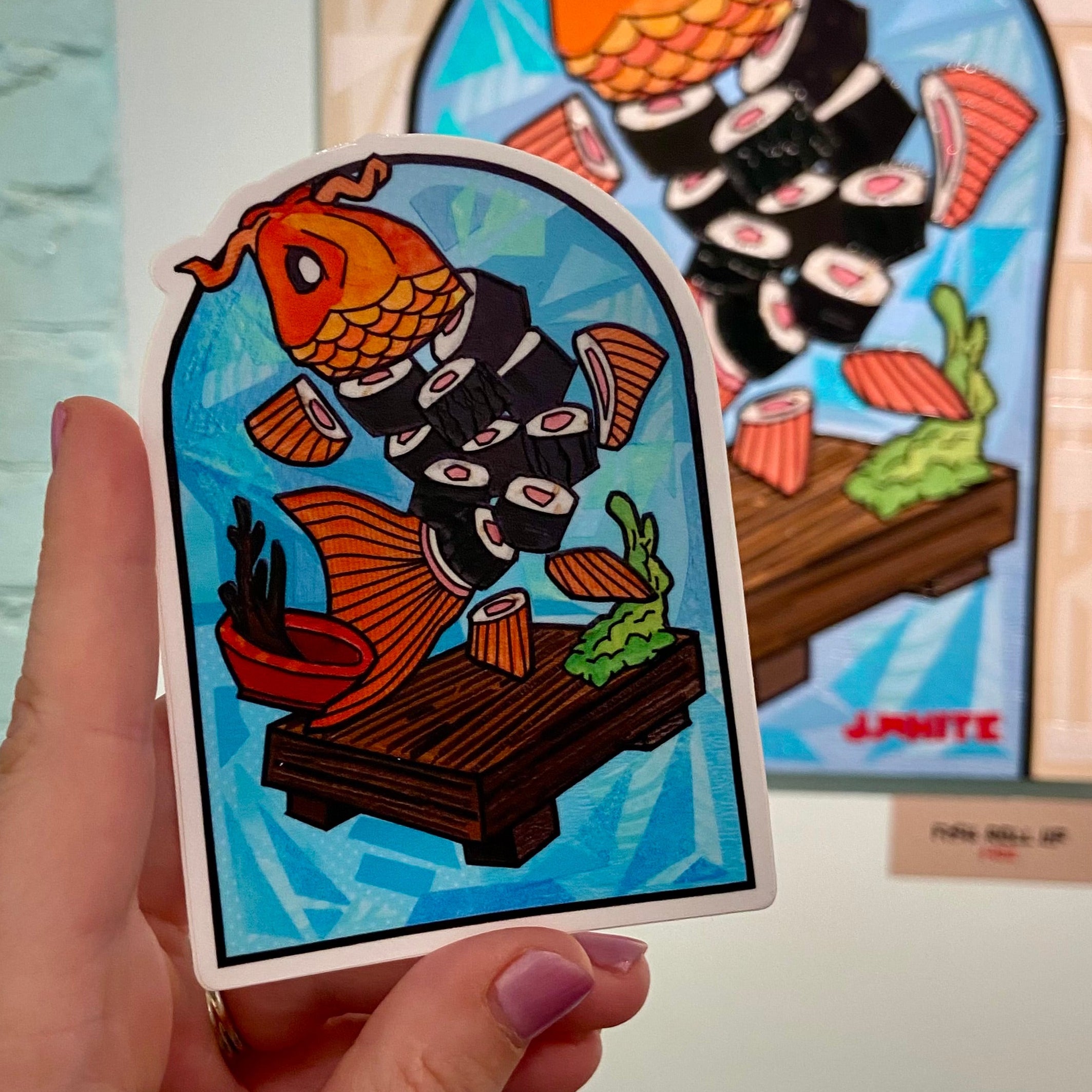 Jenna White - Fish Roll Up Sticker