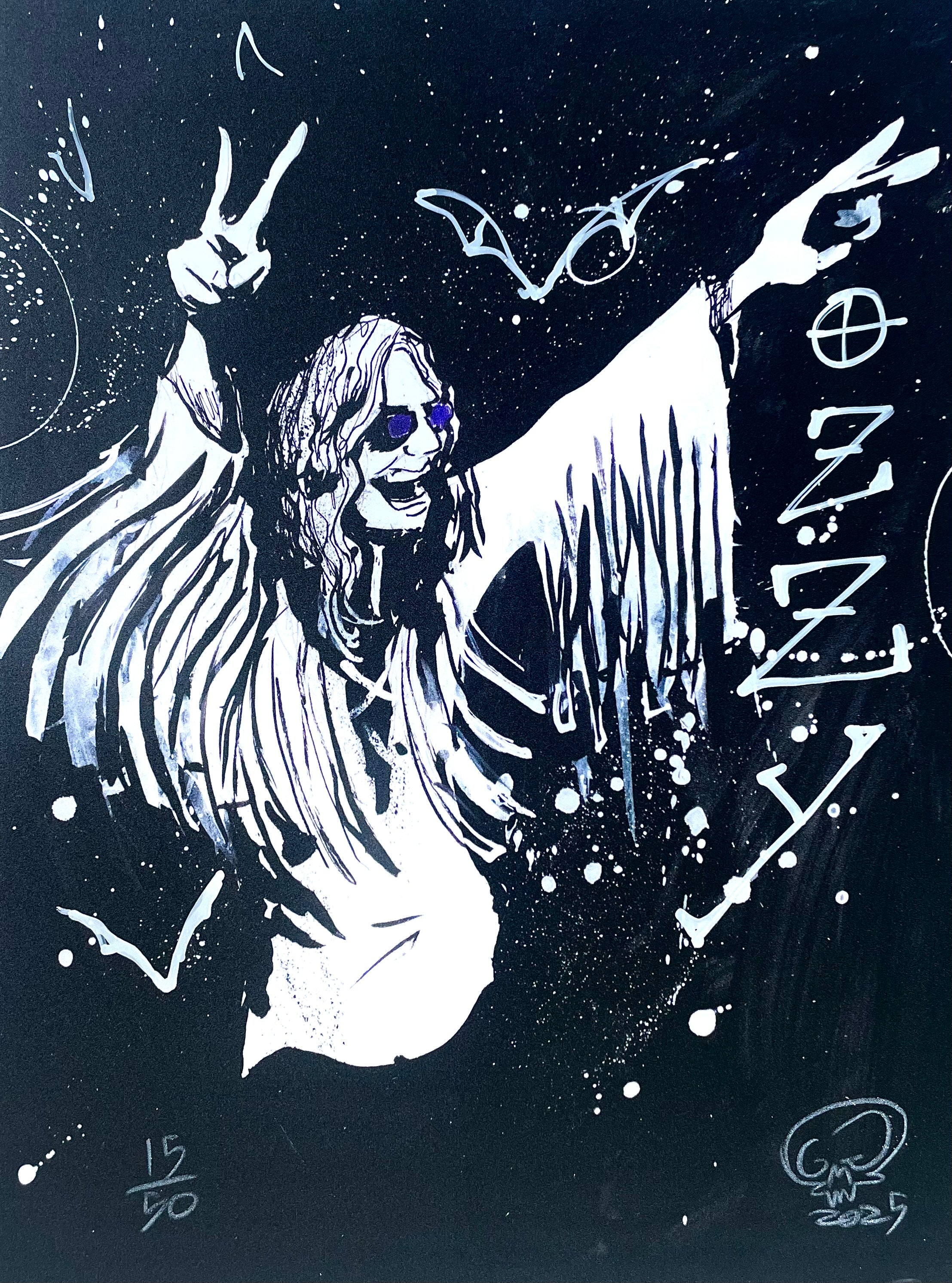 Grant Goodwine - Ozzy Ozbourne Hand Embellished Prints