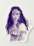 Gretchen Leachman - Wonder Woman watercolor sticker