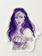 Gretchen Leachman - Wonder Woman watercolor sticker