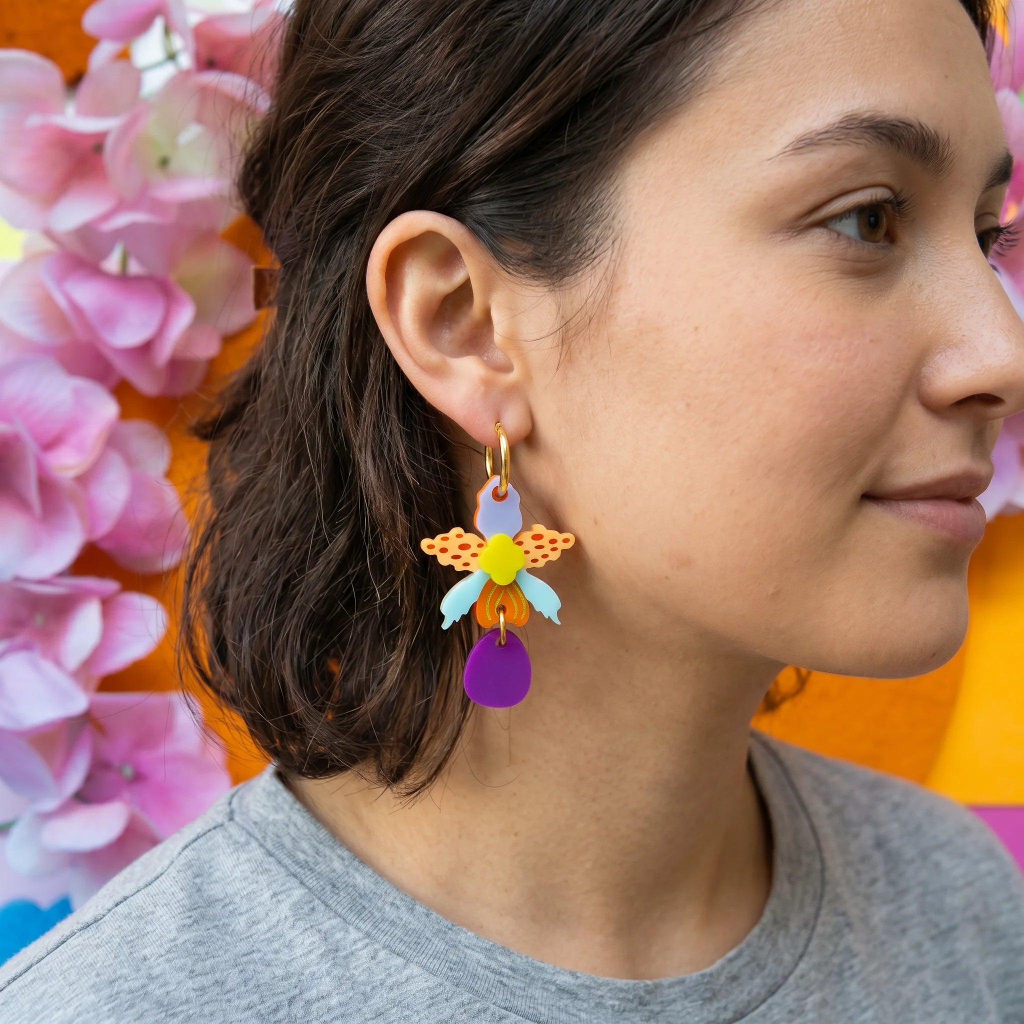 KHROMO+PHILIA - Rainbow Orchid Earrings