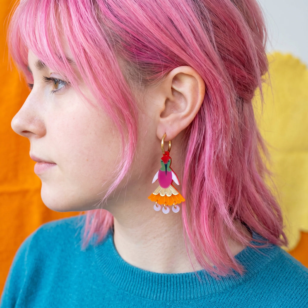 KHROMO+PHILIA - Pink Hummingbird Earrings