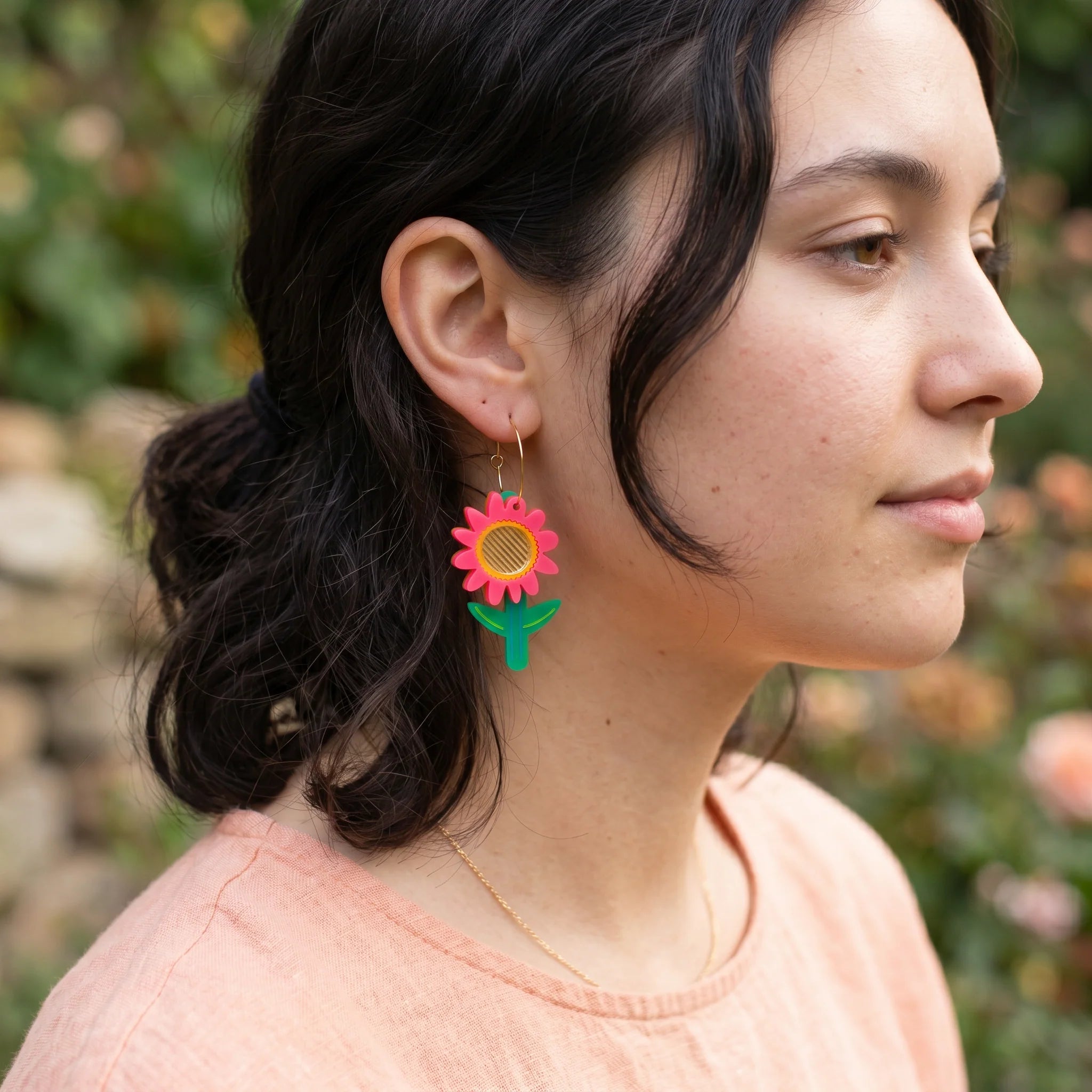 KHROMO+PHILIA - Pink Daisy Earrings