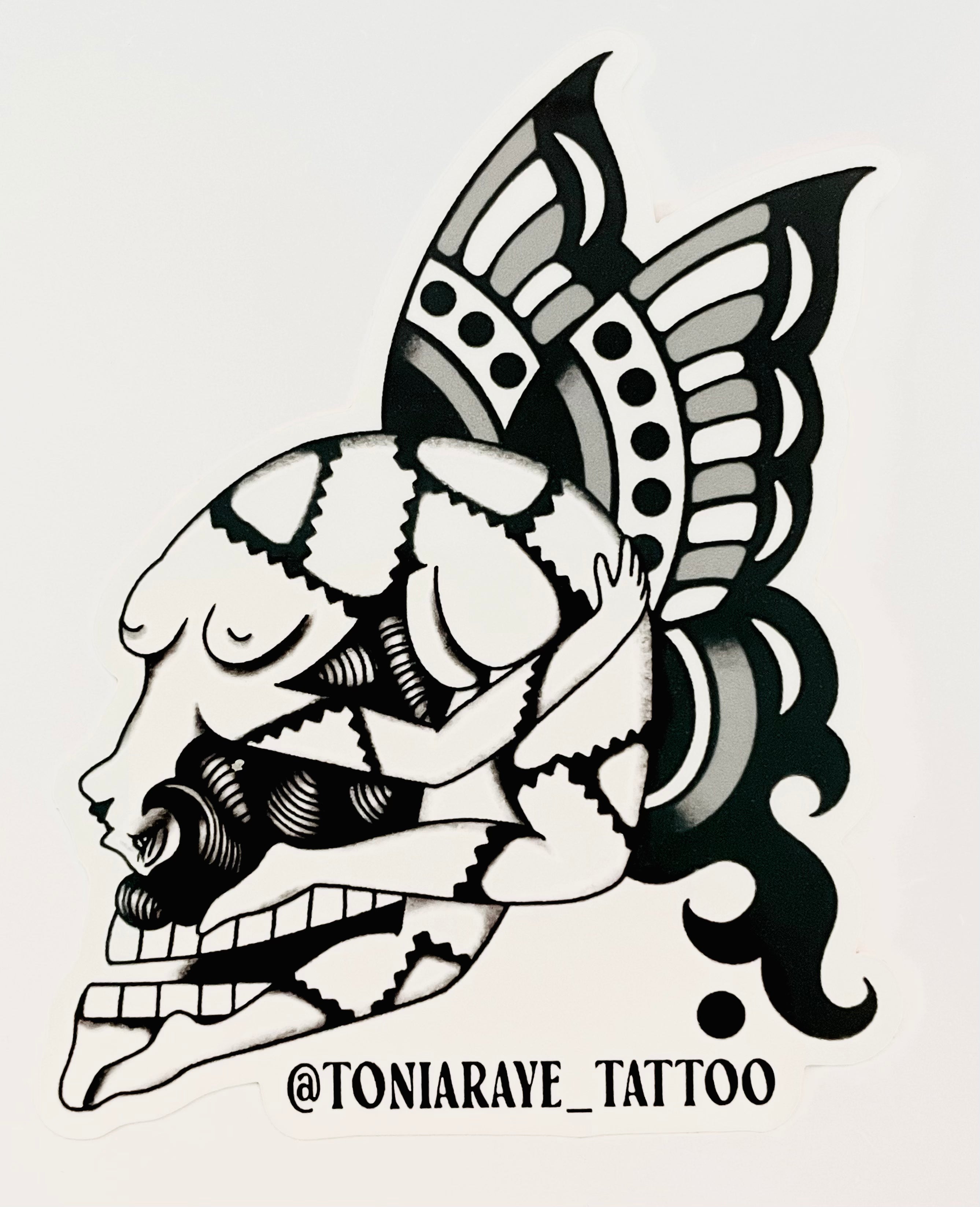 Tonia Raye Tattoo - Back Bend Girl Sticker