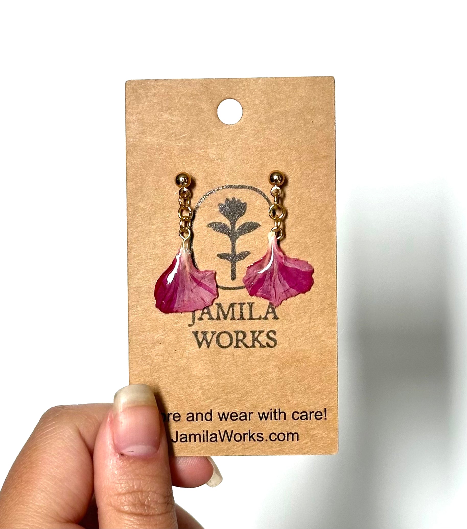 JamilaWorks - Pink Speckles Earrings