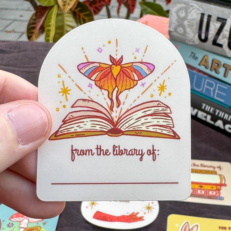 Comfhaus - Moth Bookplate Sticker
