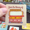 Comfhaus - Tan Book Stack Bookplate Sticker