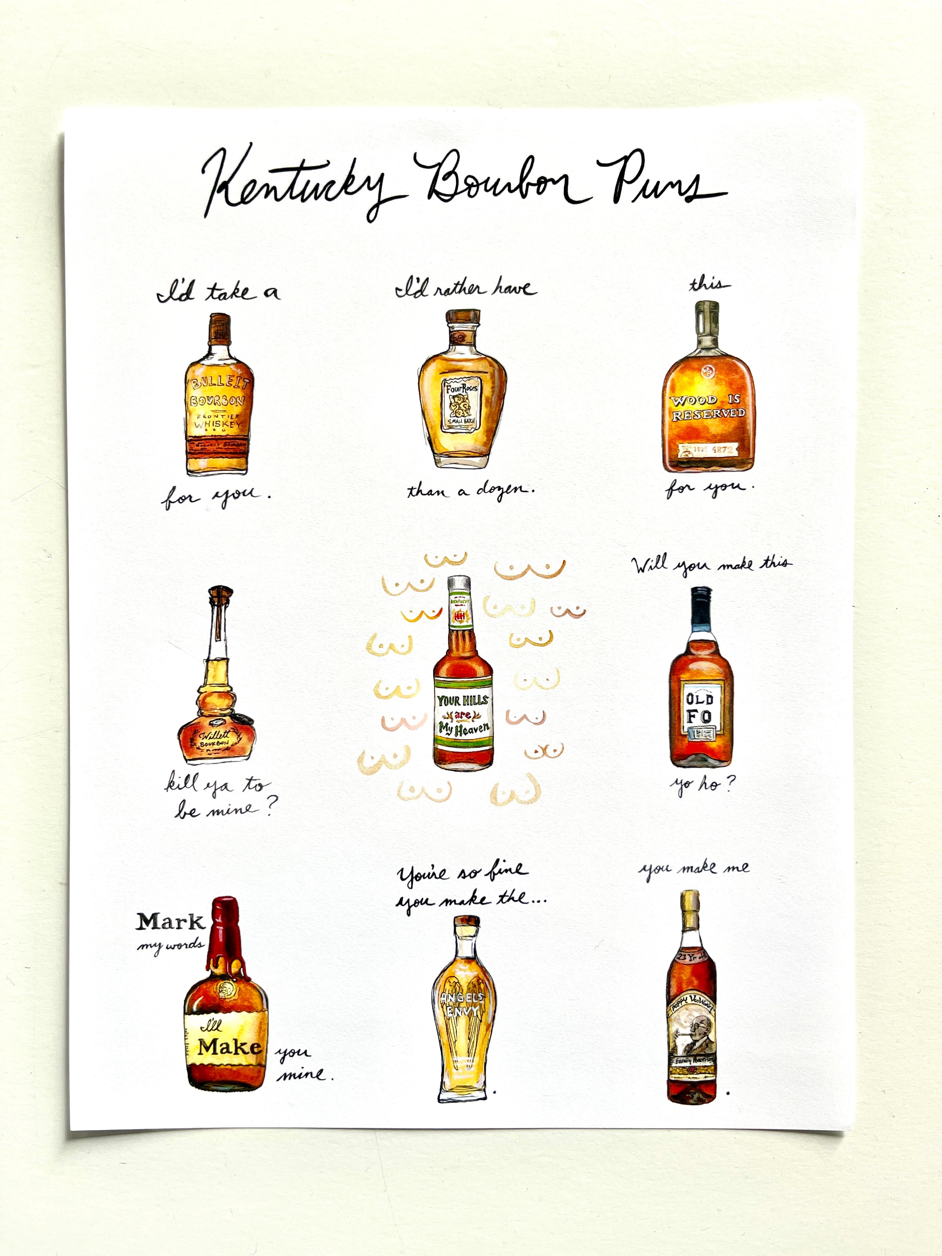 Bri Bowers - Kentucky Bourbon Puns 8.5 x 11 Print