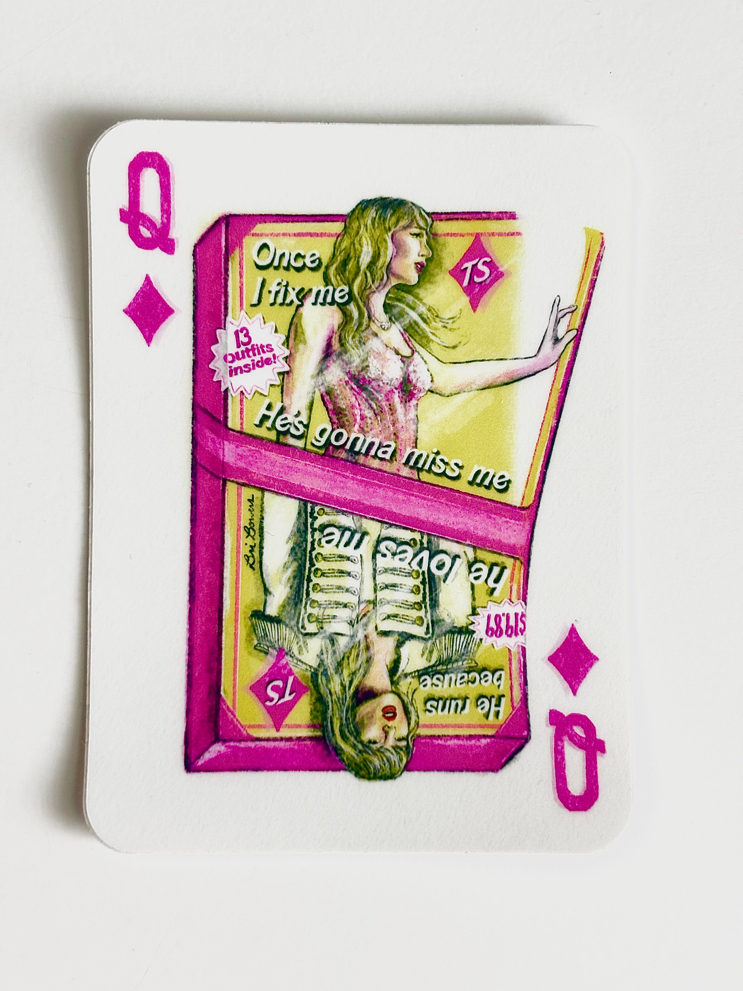 Bri Bowers - Queen of Diamonds Taylor Playing Card Sticker