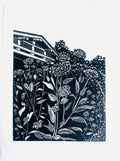 House of Figs Studio - Flowers on Richmond Avenue Lino Print