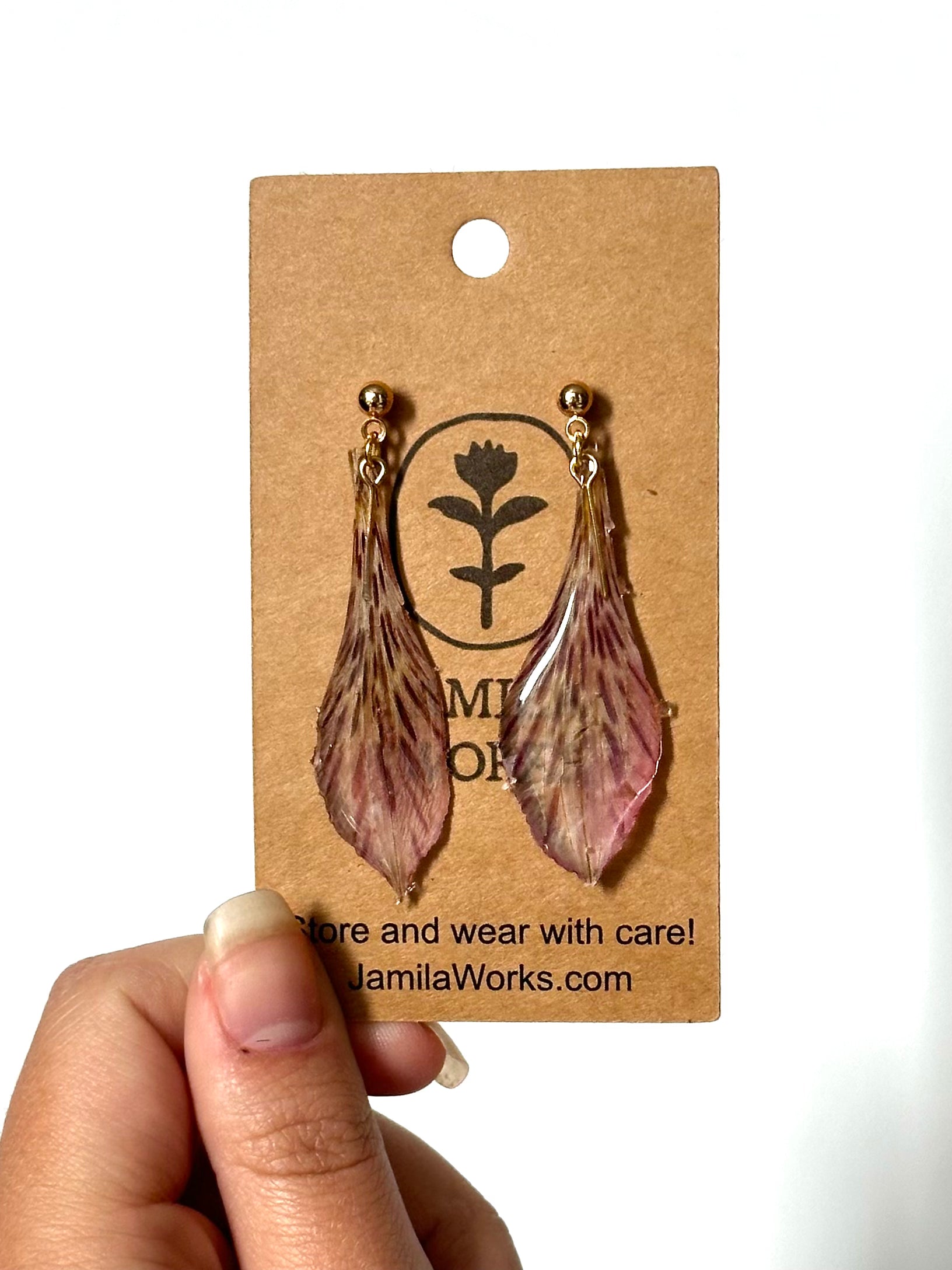JamilaWorks - Purple Speckle Earrings