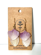 JamilaWorks - White-Purple Orchid Earrings