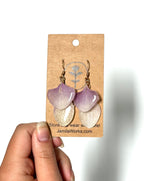 JamilaWorks - White-Purple Orchid Earrings