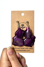 JamilaWorks - Royal Purple Carnations Earrings (Doubles)