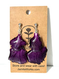 JamilaWorks - Royal Purple Carnations Earrings (Doubles)