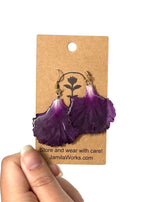 JamilaWorks - Royal Purple Carnations Earrings