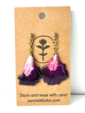 JamilaWorks - Purple + Pink Speckles Earrings