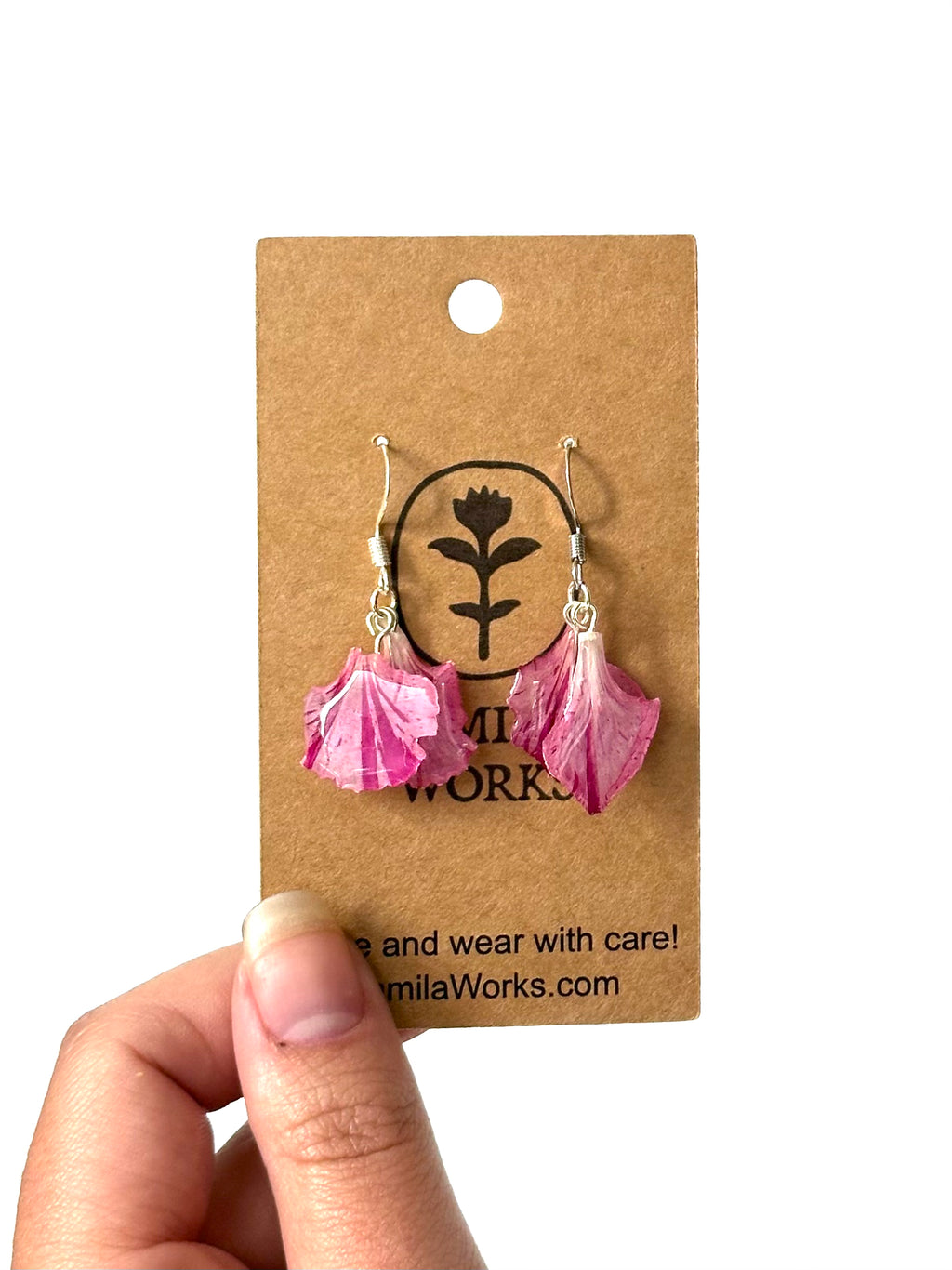 JamilaWorks - Pink Speckles Earrings (Double Layer)