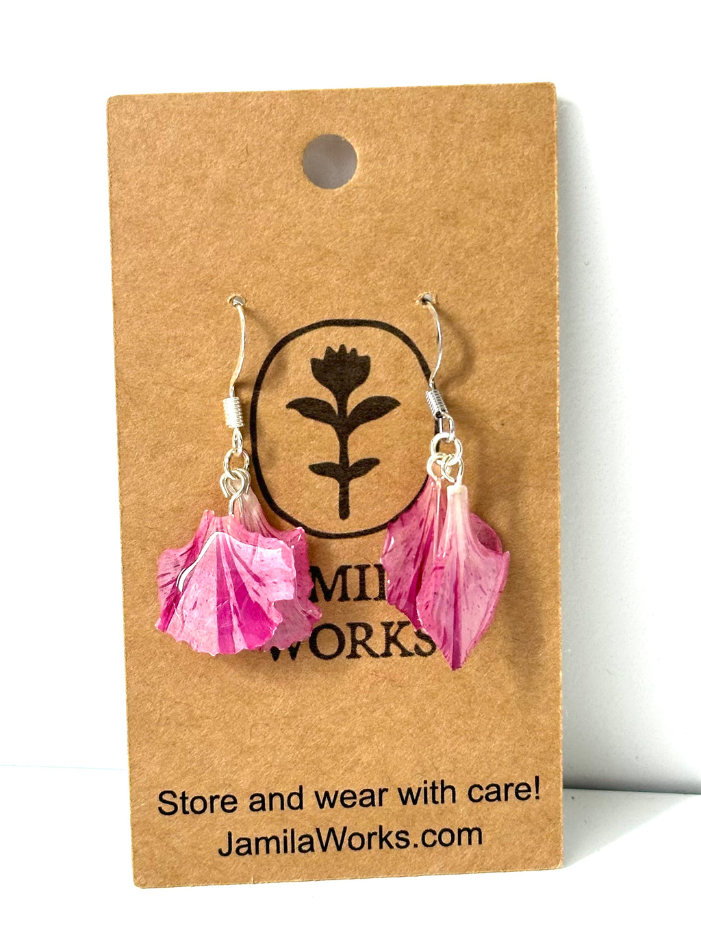 JamilaWorks - Pink Speckles Earrings (Double Layer)