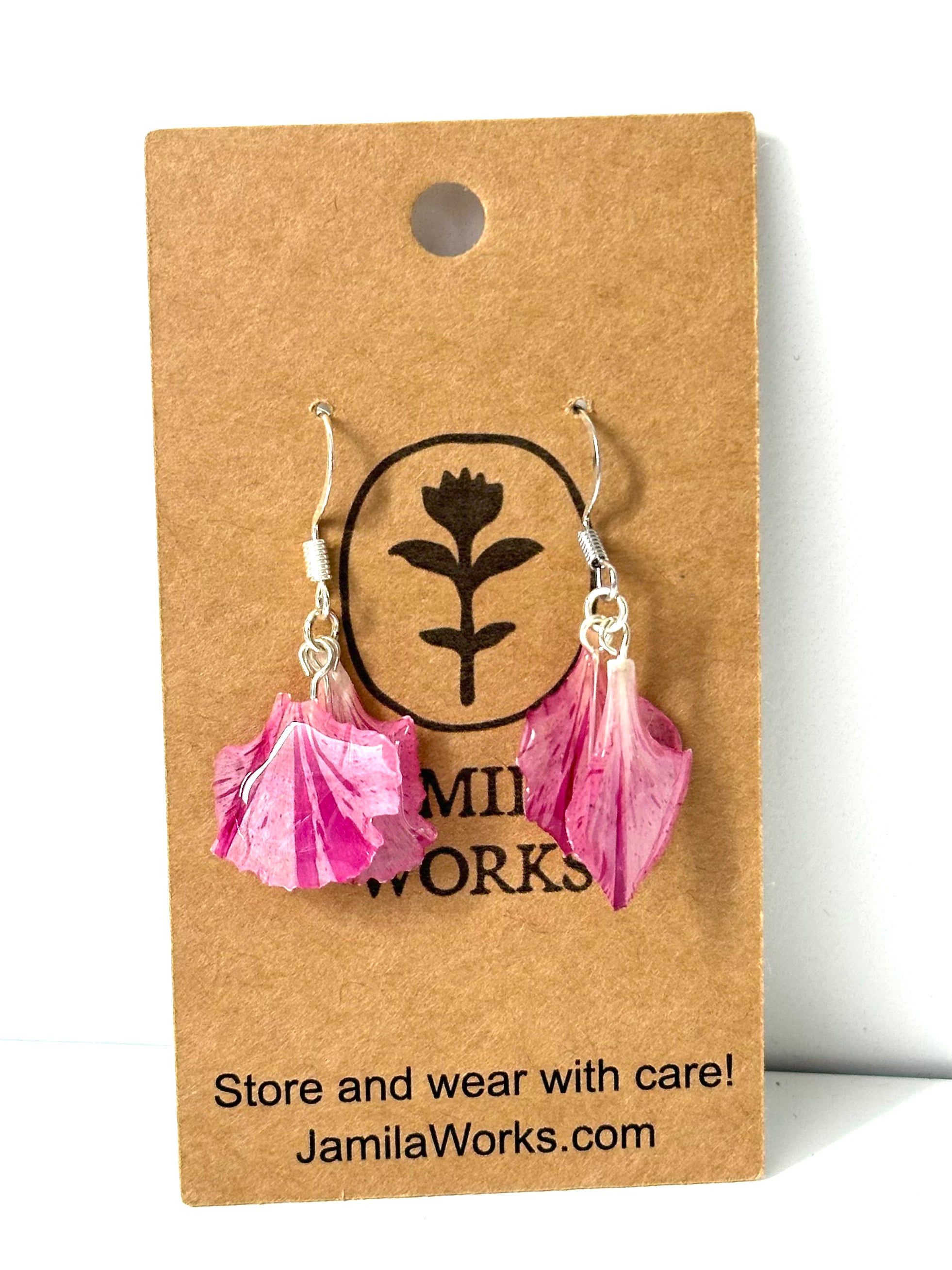 JamilaWorks - Pink Speckles Earrings (Double Layer)