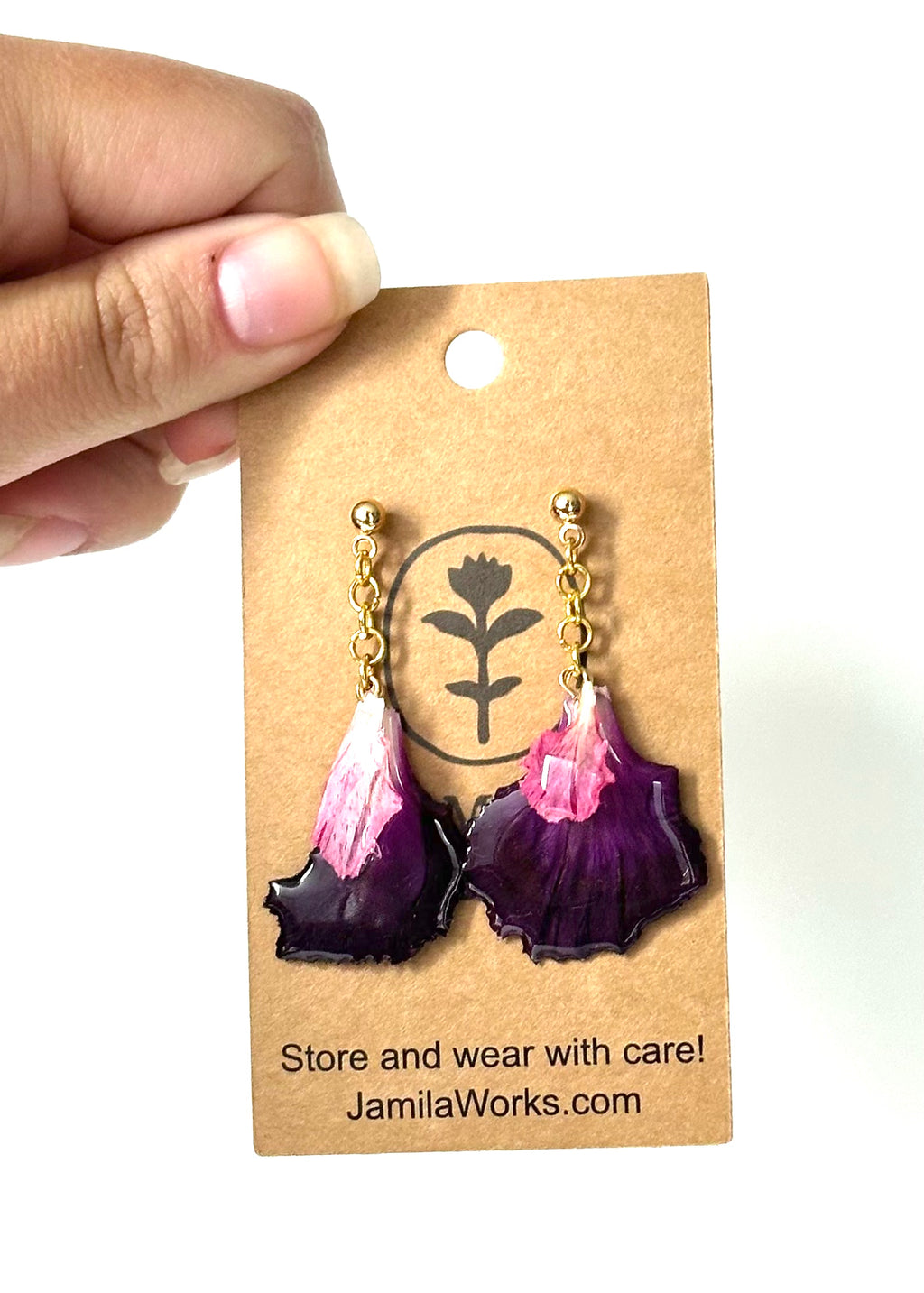JamilaWorks - Purple + Pink Speckles Earrings