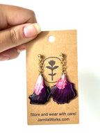 JamilaWorks - Purple + Pink Speckles Earrings