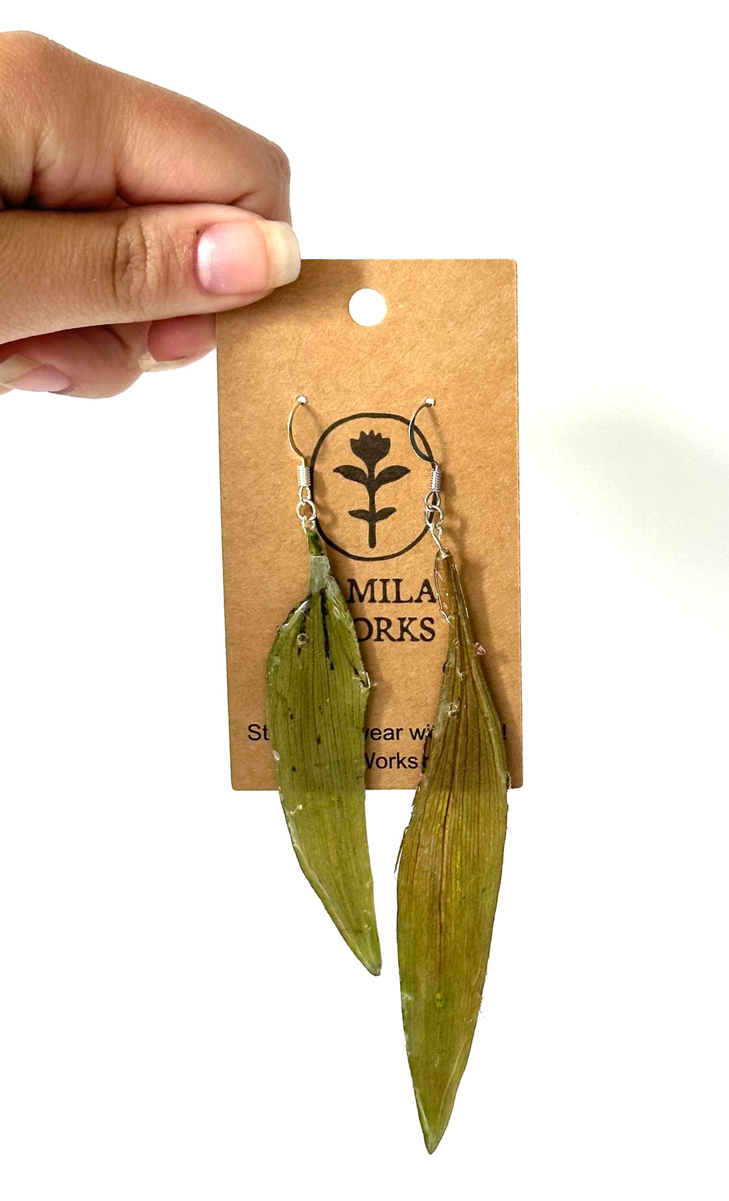 JamilaWorks - Long Greenery Earrings