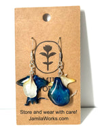 JamilaWorks - Blue + White Mini Orchid Earrings