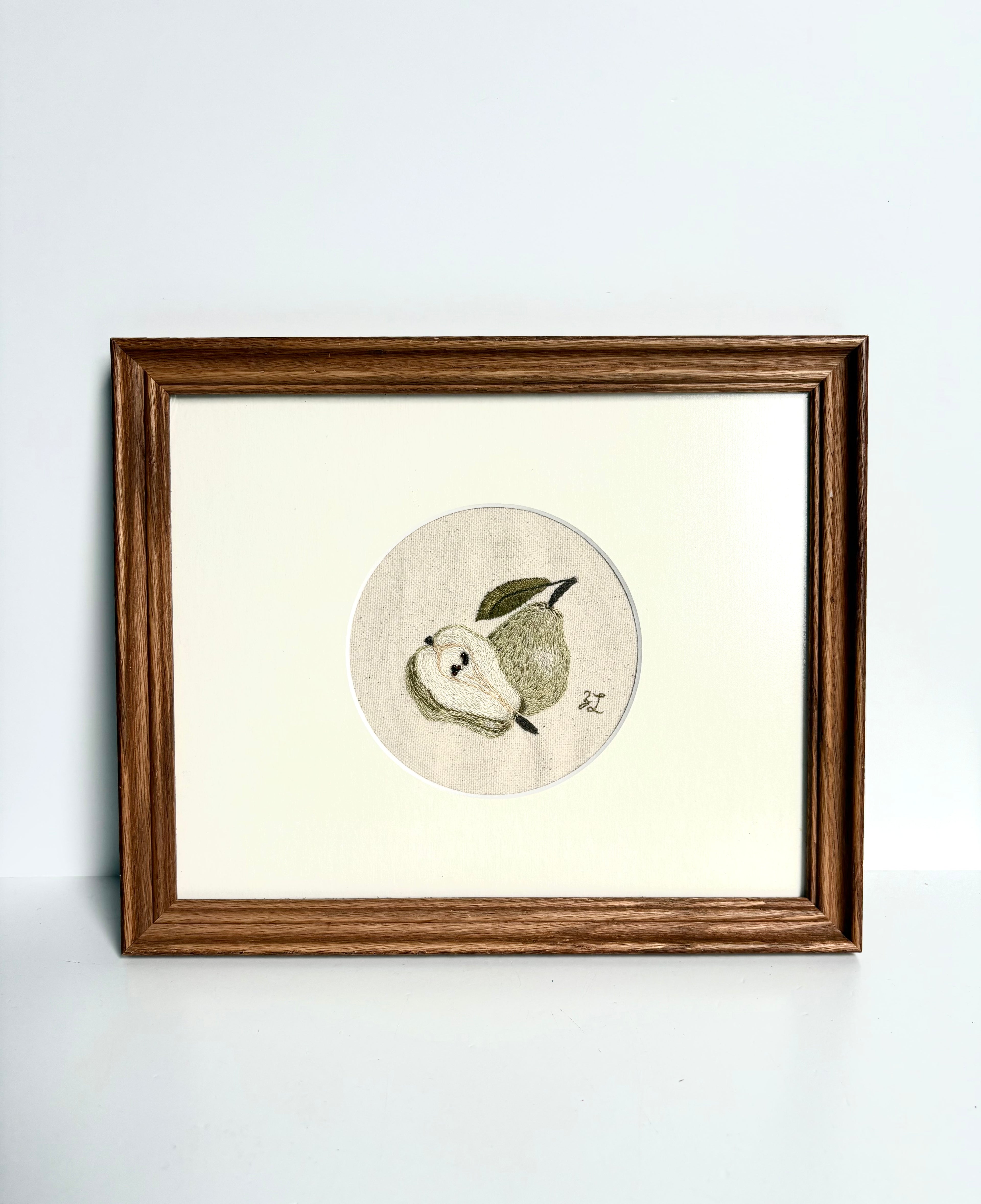 Zoe Luvisi - Framed Pear Embroidery