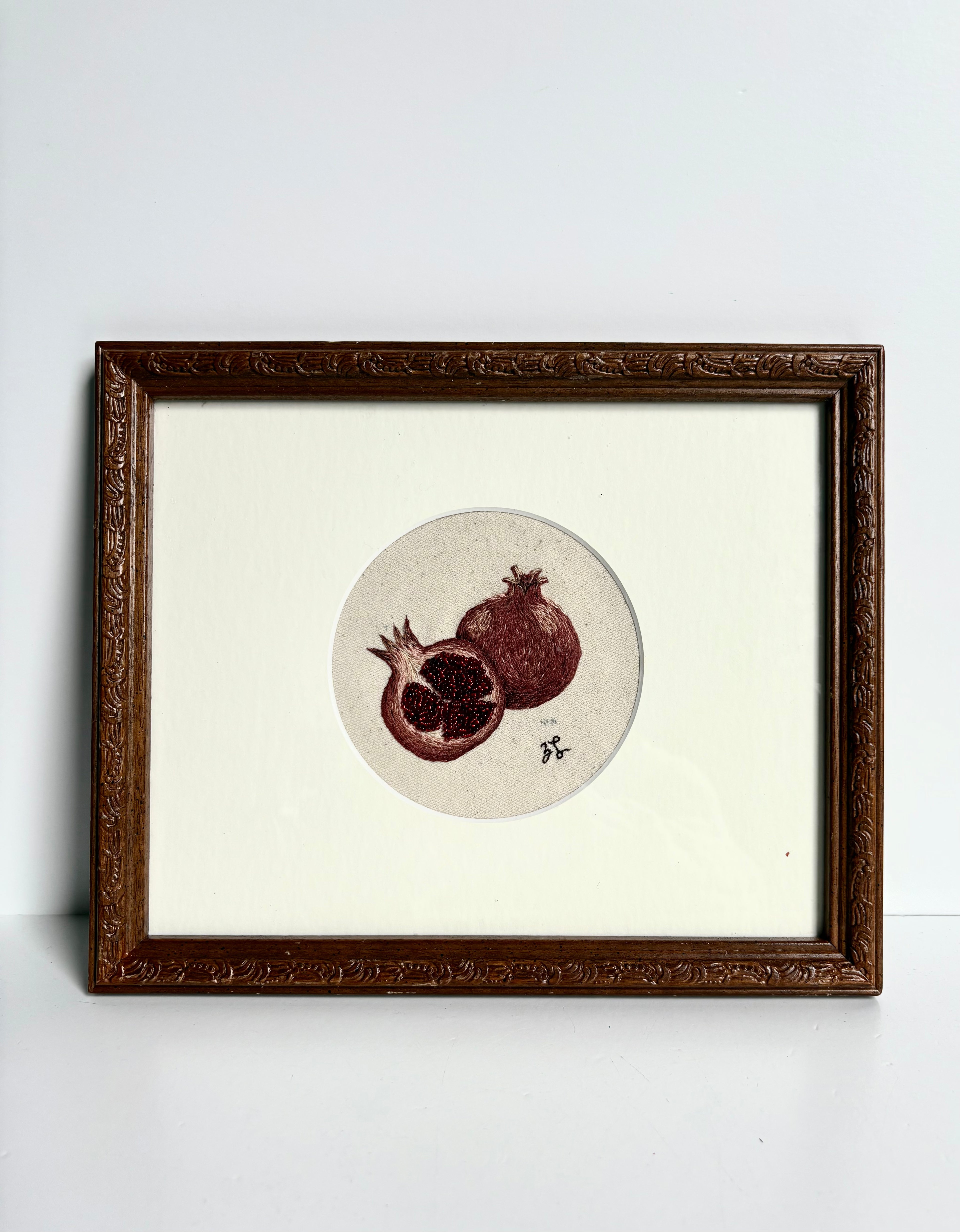 Zoe Luvisi - Framed Pomegranate Embroidery