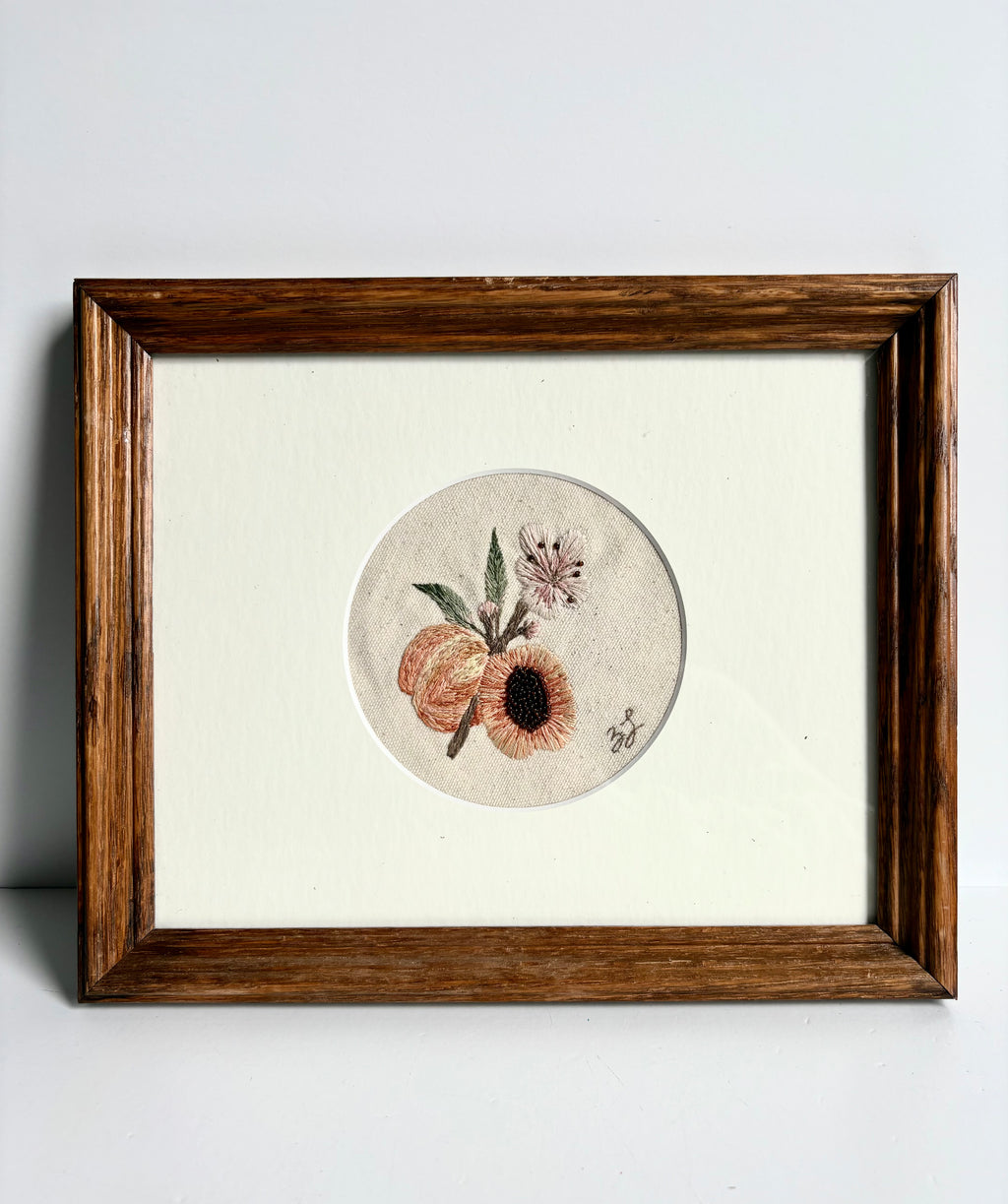Zoe Luvisi - Framed Apricot Embroidery