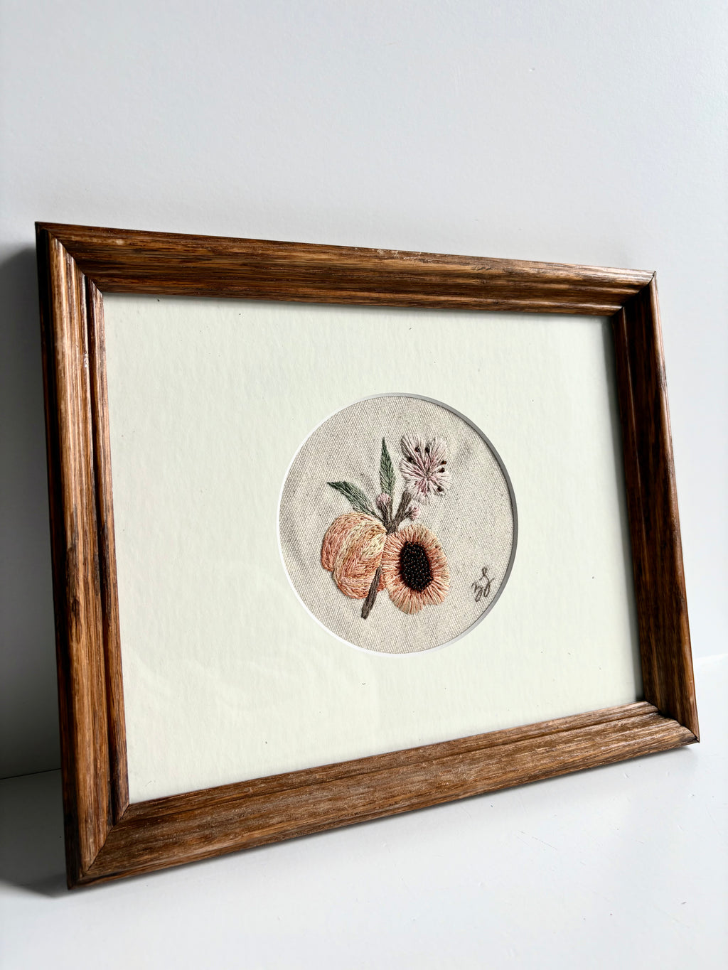 Zoe Luvisi - Framed Apricot Embroidery