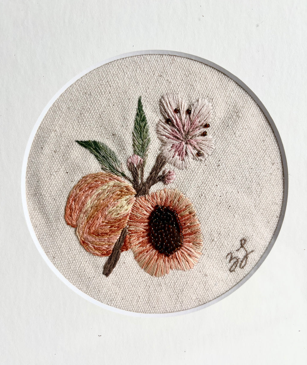 Zoe Luvisi - Framed Apricot Embroidery