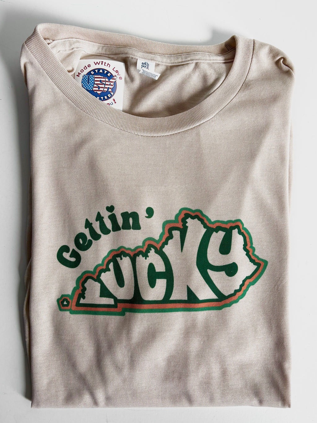 State Crafted - Gettin' "Lucky" in KY Cream Color T-shirt