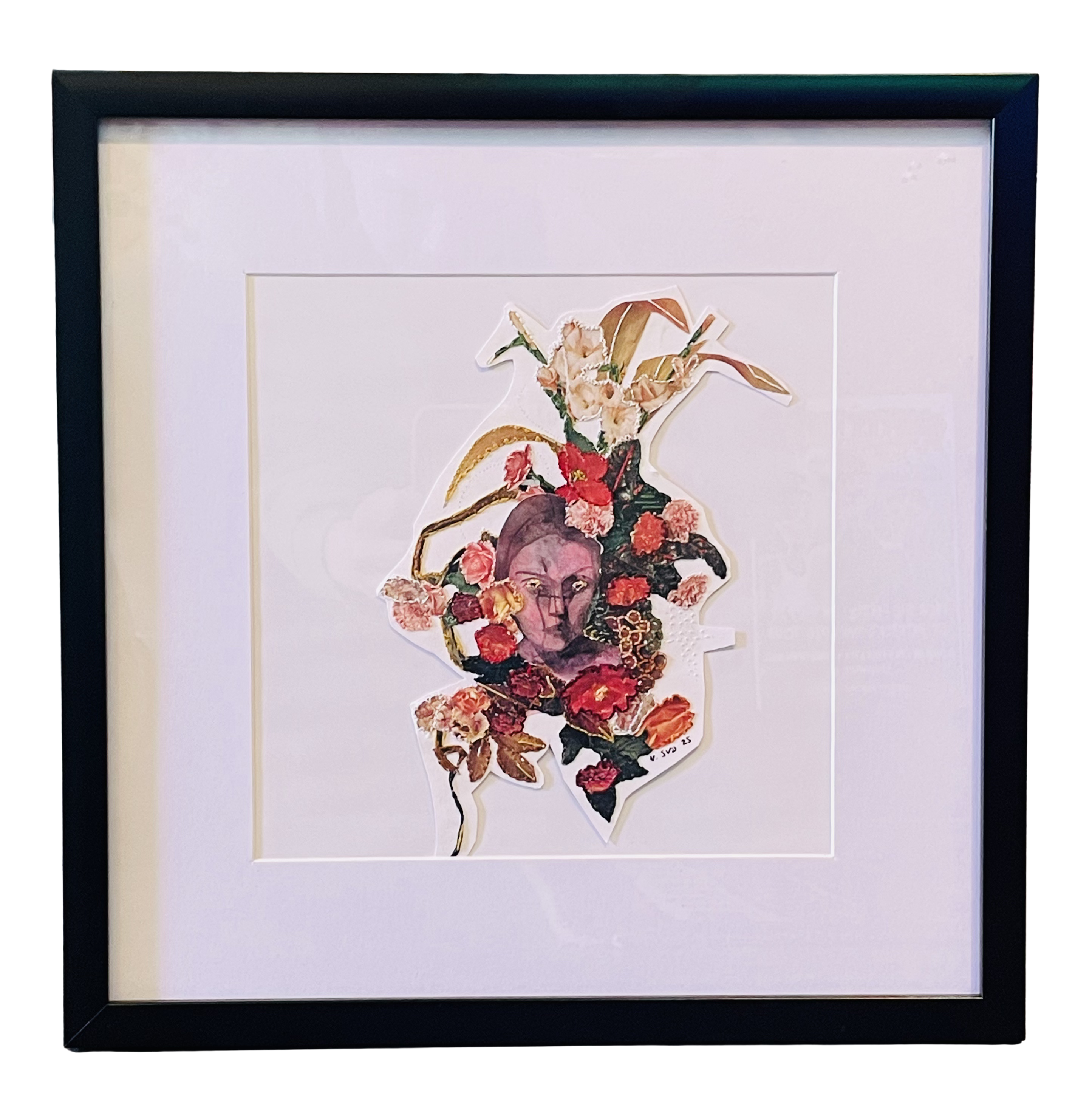 Natasha Sud - Hand Stitched Original Collage - Tiger Eyes