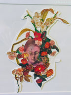 Natasha Sud - Hand Stitched Original Collage - Tiger Eyes