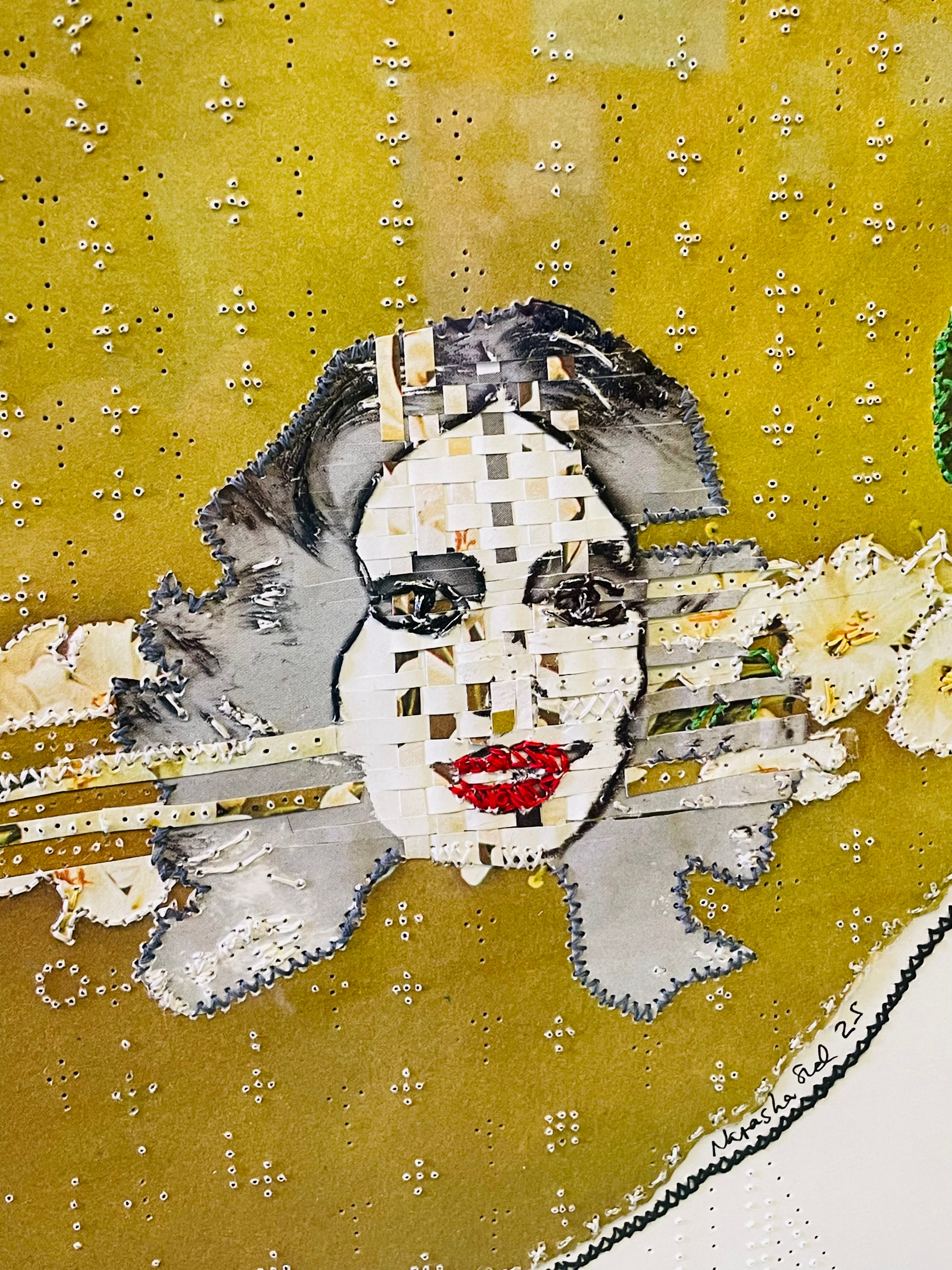 Natasha Sud - Hand Stitched Original Collage - Floral Deconstruction