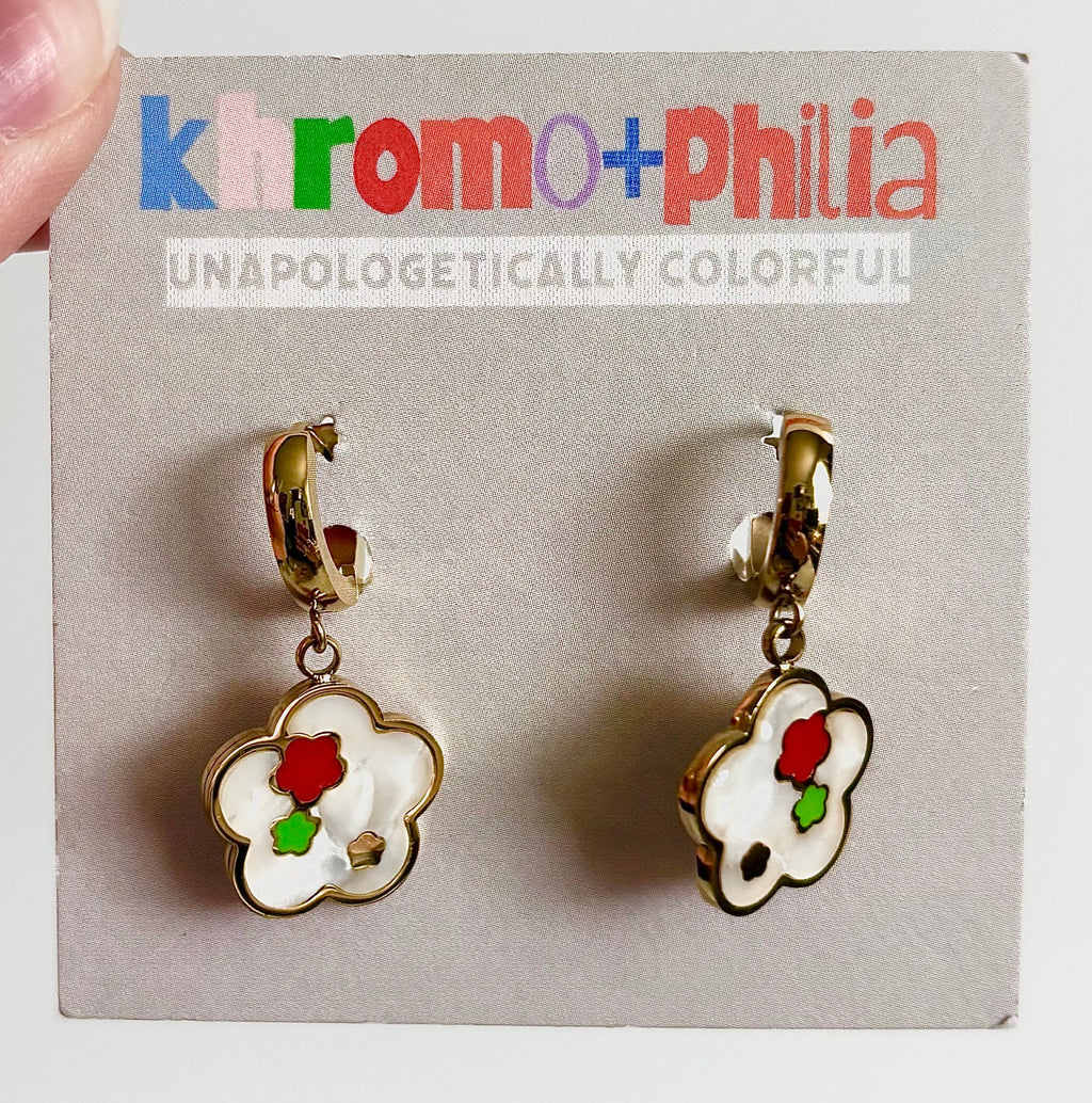 khromo+philia - Floral Huggie Earrings